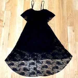 Black lace dress with silk lining